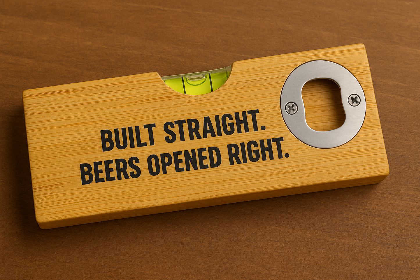 Wooden Spirit level bottle opener