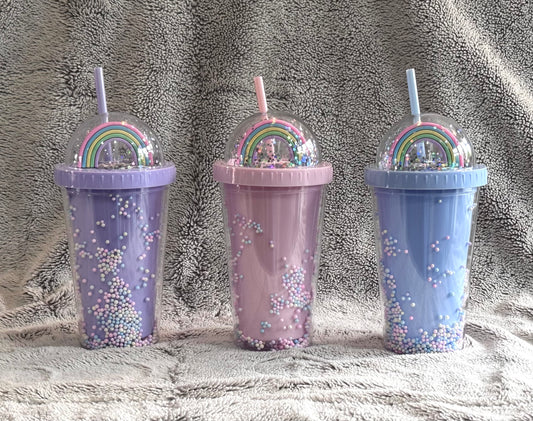 Rainbow Dome Lid With Straw 450ml Rainbow Dome Lid Cup With Straw 450ml