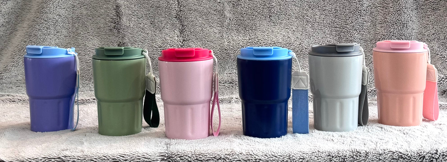 Natural Double Walled Tumbler with Handle 350ml