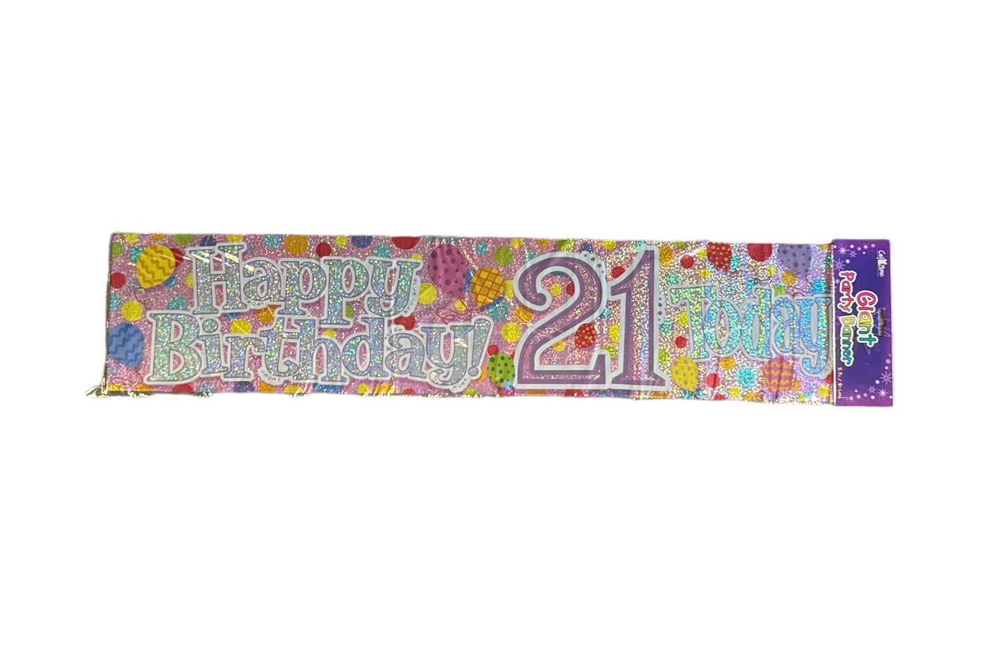 Happy 21st Birthday (pink) Banner