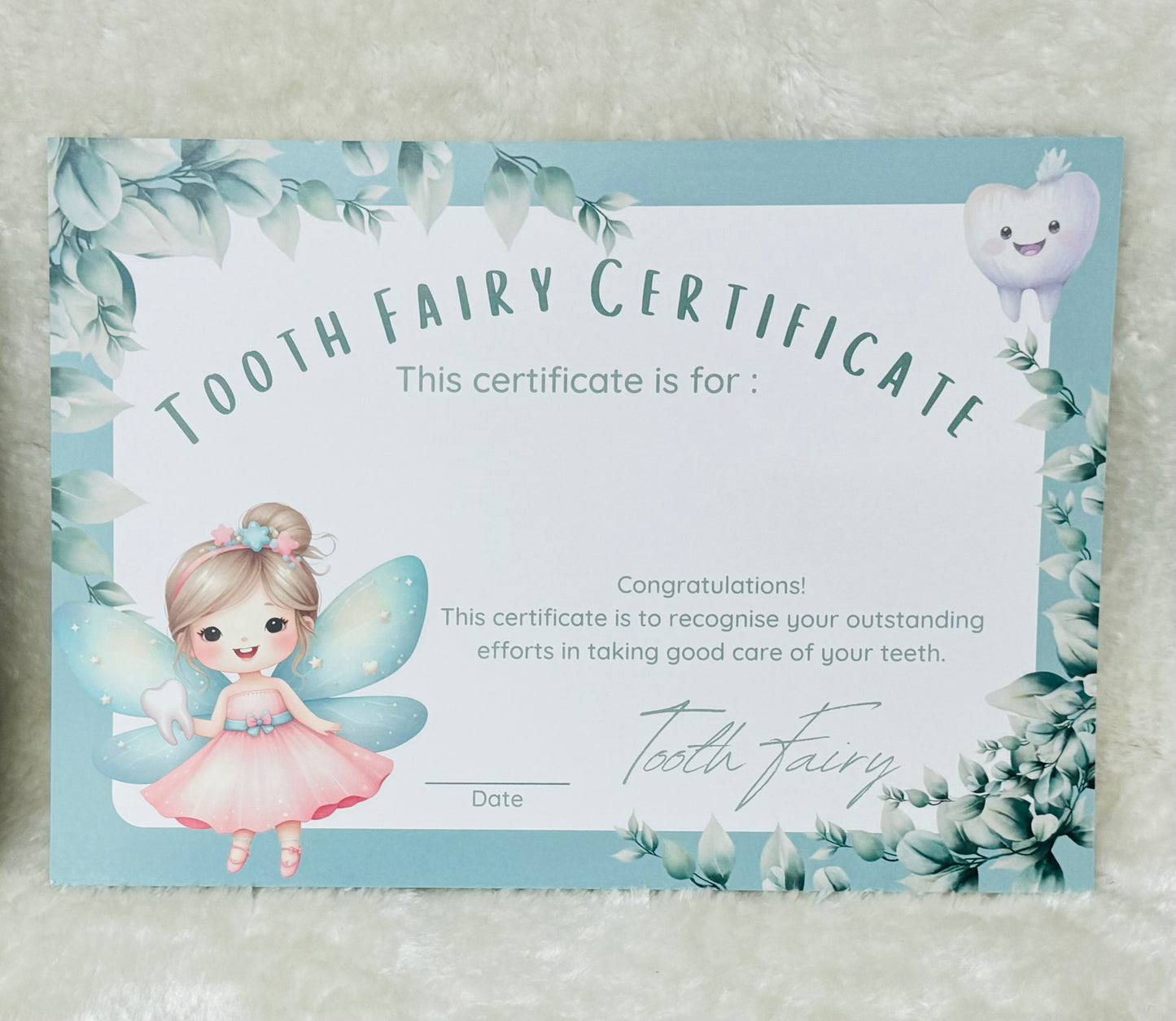 Tooth Fairy Certificates