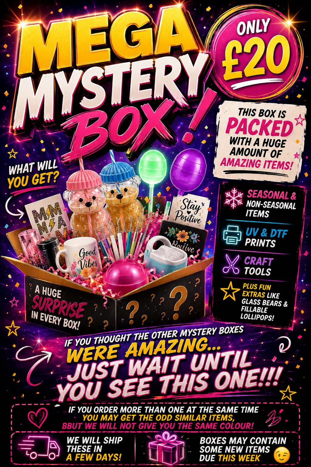 New MEGA MYSTERY BOX (PLEASE ORDER SEPARATELY)