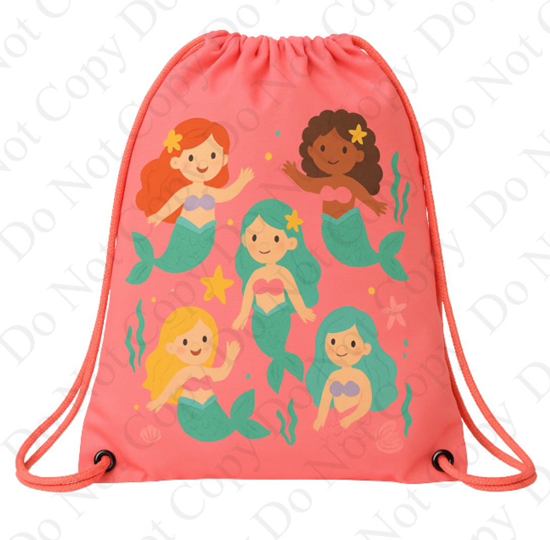Mermaid design with Draw String bag
