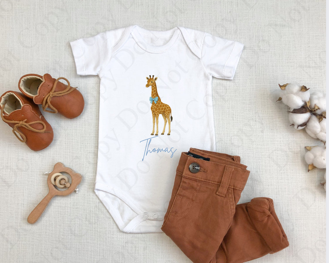 Giraffe Set with Blue Bow Tie Digital Download