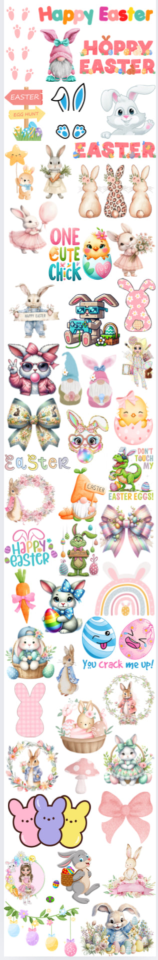 NEW DTF (Fabric) Easter Sheet (50 Decals)