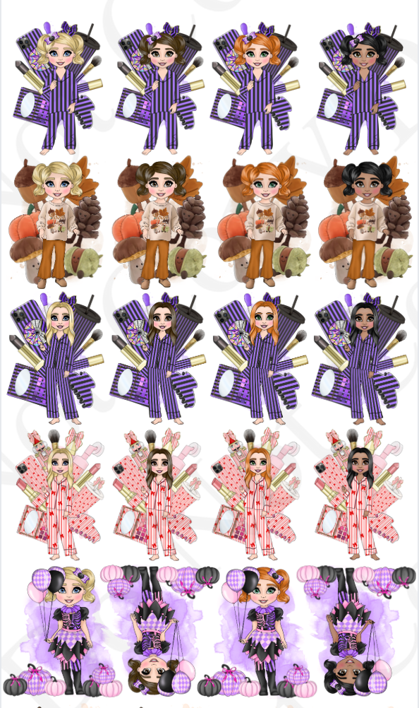DTF (Fabric) Dolly Mega Sheet part 2 (59 Dollys)