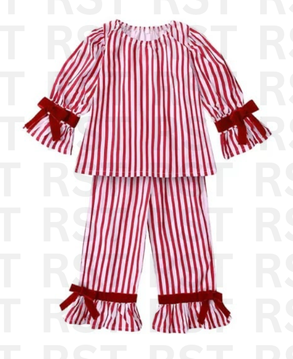 Girl Red and White Stripe Pyjamas (Weekly orders)