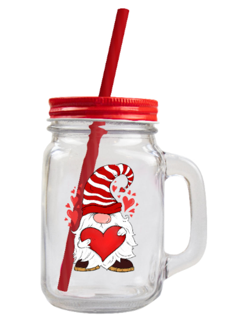 Valentine's Mason Jar with Straw ❤️