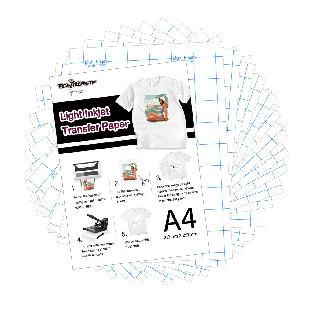 NEW Teckwrap Inkjet Heat Transfer Paper (15 PCS/ set)