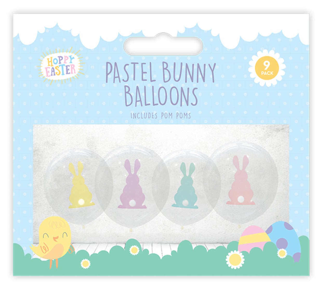 Pastel Bunny Balloons 9pk