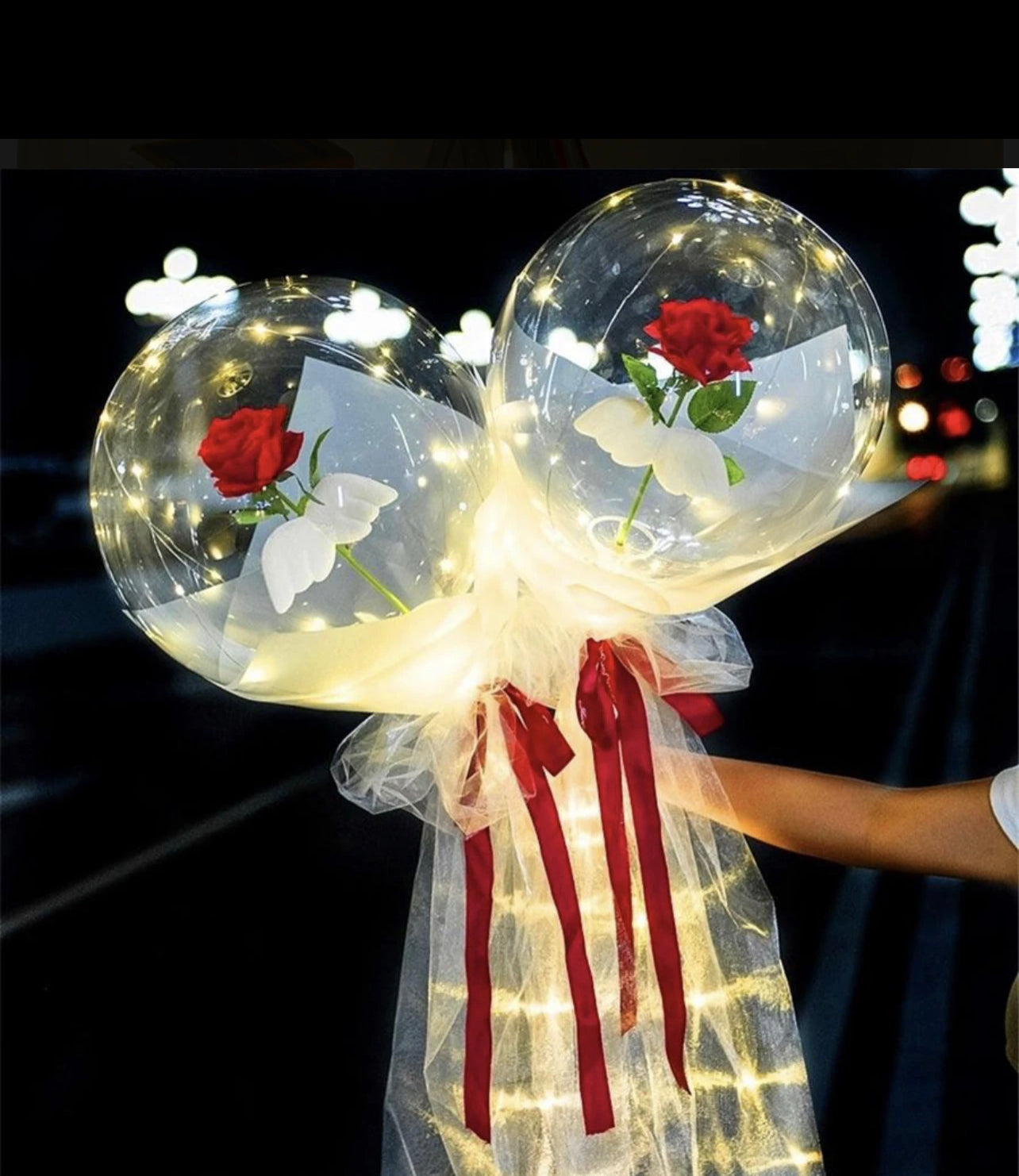 Rose Balloon White light