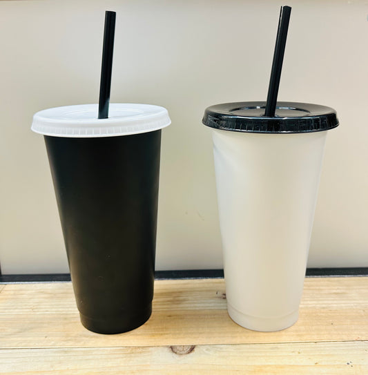 Black and White 24oz Single Walled Cups