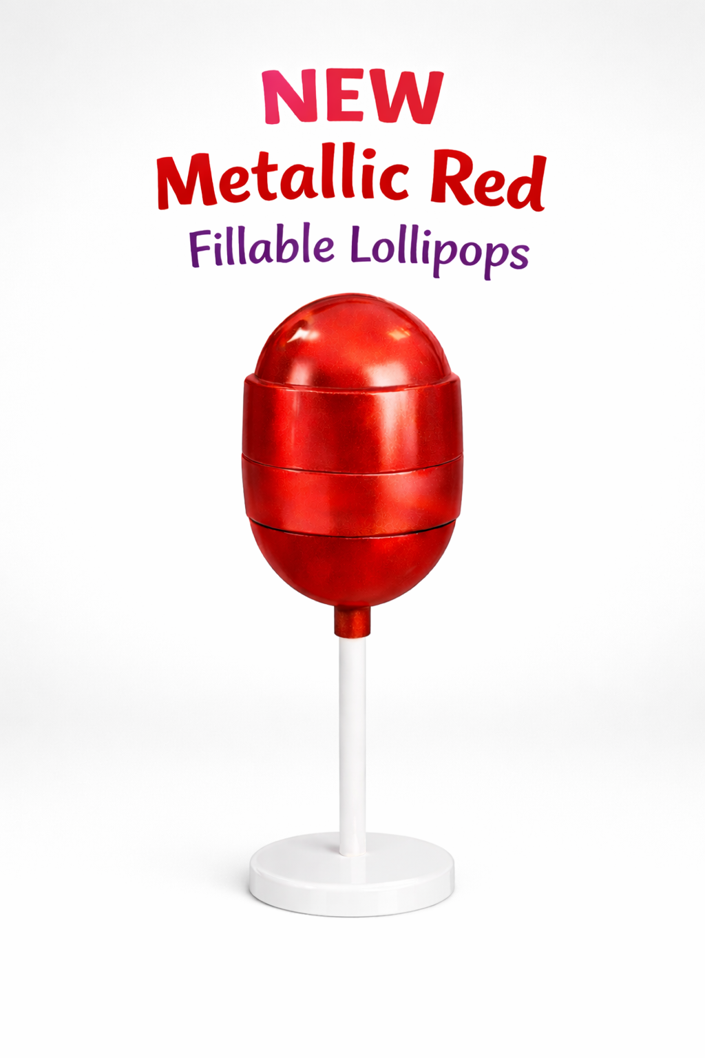 PRE-ORDER Metallic Red Fillable Lollipops DUE AROUND MID JULY