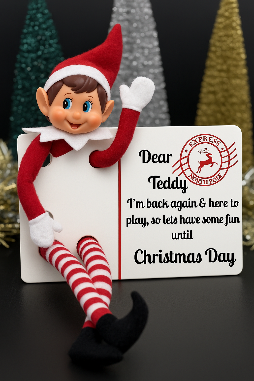 Acrylic Christmas elf arrival Postcard Blanks (can be sublimated on)