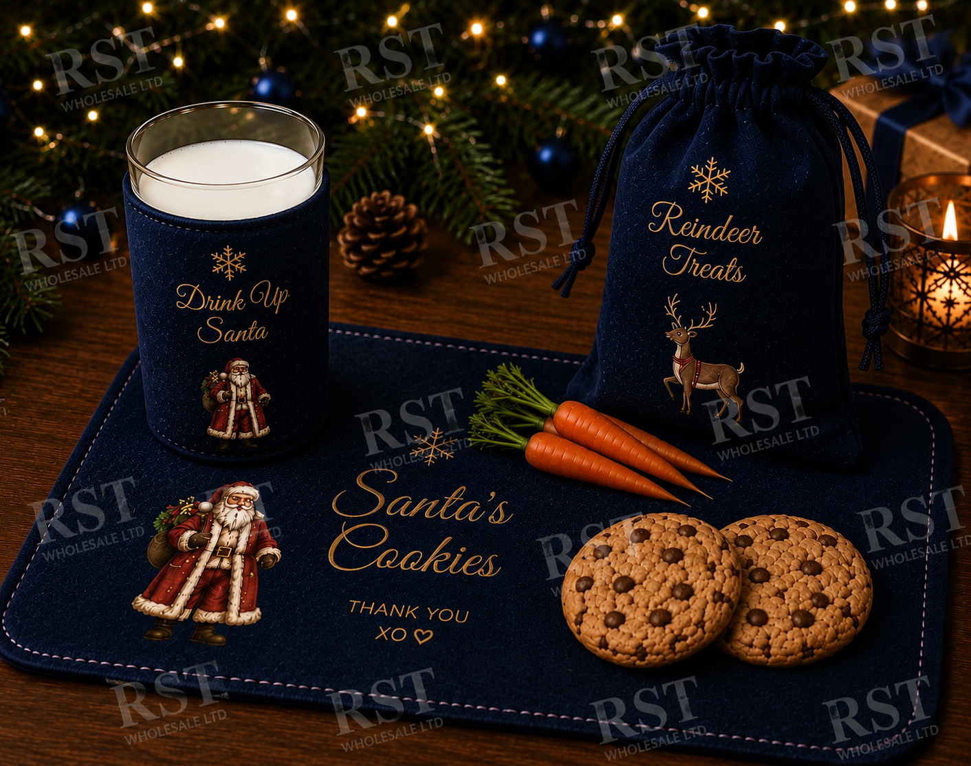 Mix pack of 20 Santa’s Cookie and Milk sets  (Multiple Colour Options)  PRE-ORDER due start August