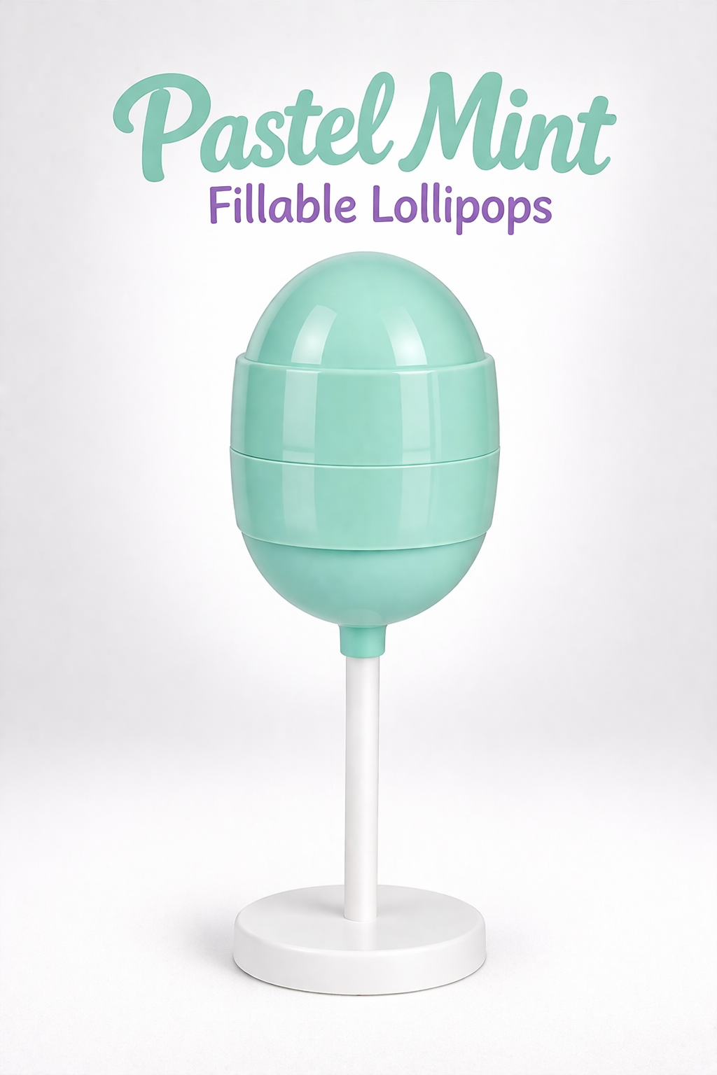 Pastel Mint Fillable Lollipops in stock