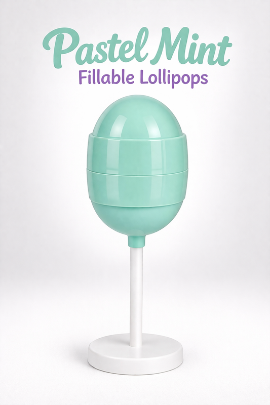 Pastel Mint Fillable Lollipops in stock