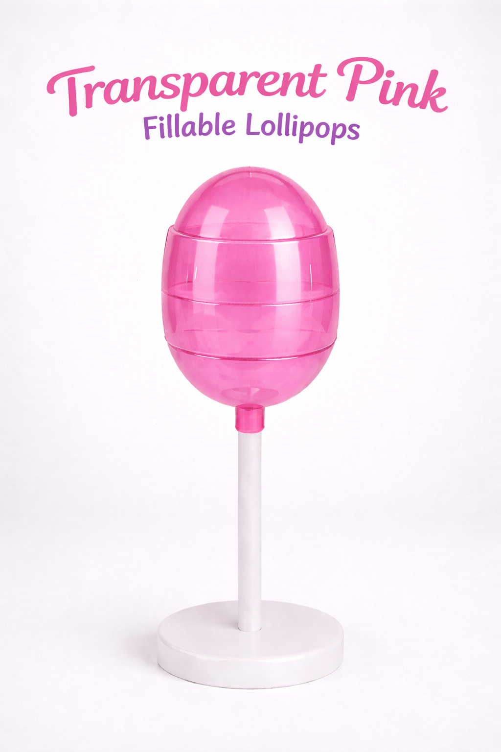 PRE-ORDER Transparent Pink Fillable Lollipops DUE AROUND MID JULY