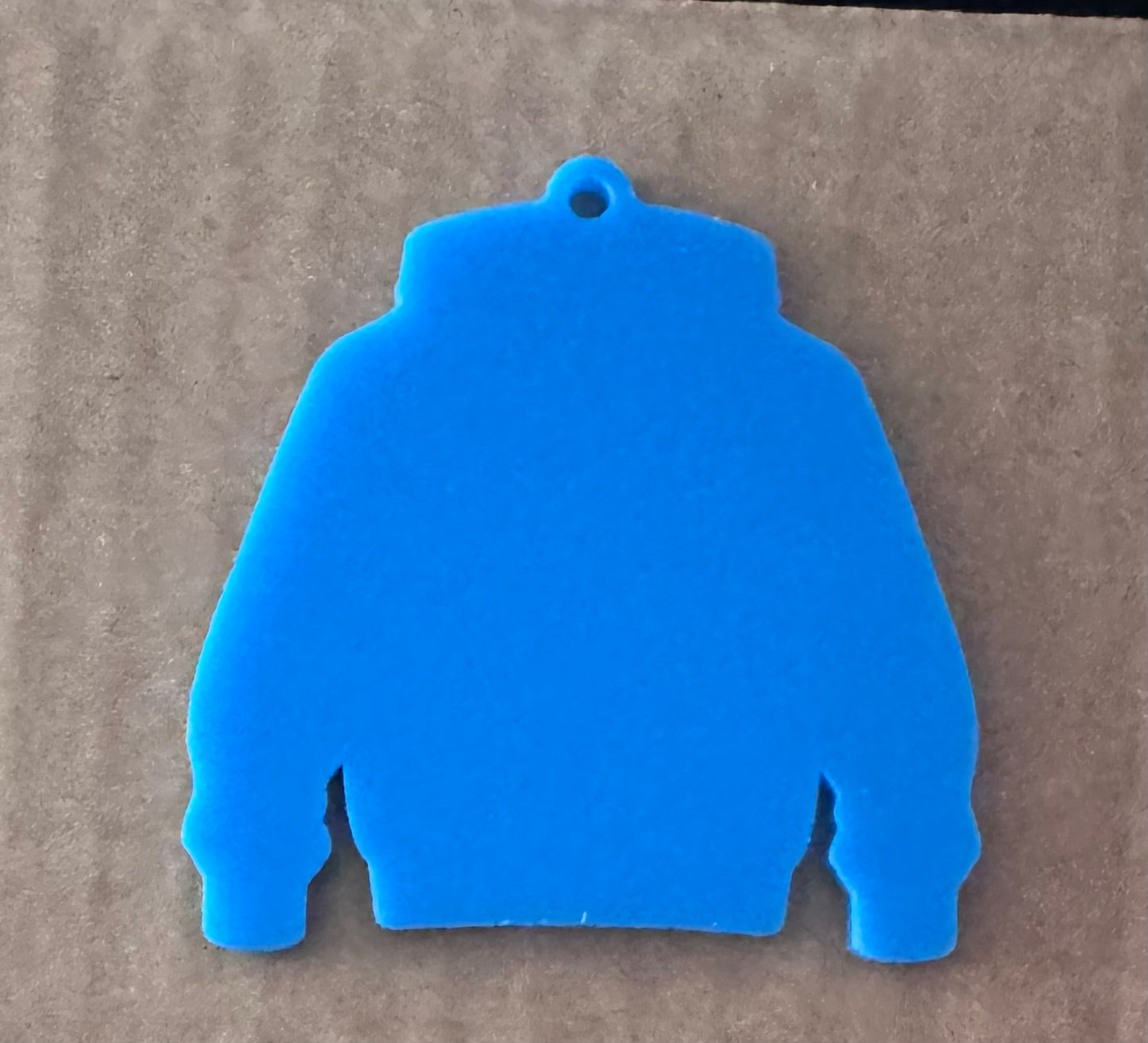 Light Blue Acrylic Leavers Hoodie Keyring - UV optional