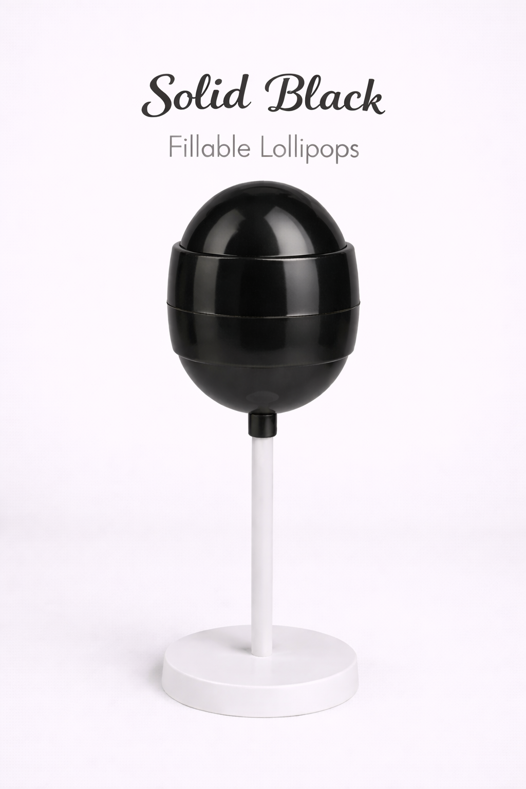 PRE-ORDER Solid Black Fillable Lollipops DUE AROUND end JULY