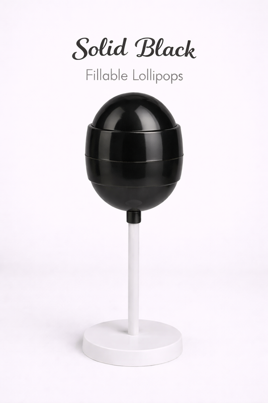 PRE-ORDER Solid Black Fillable Lollipops DUE AROUND MID JULY