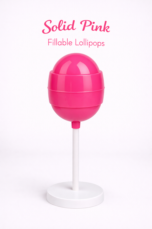 PRE-ORDER Solid Pink Fillable Lollipops DUE AROUND MID JULY