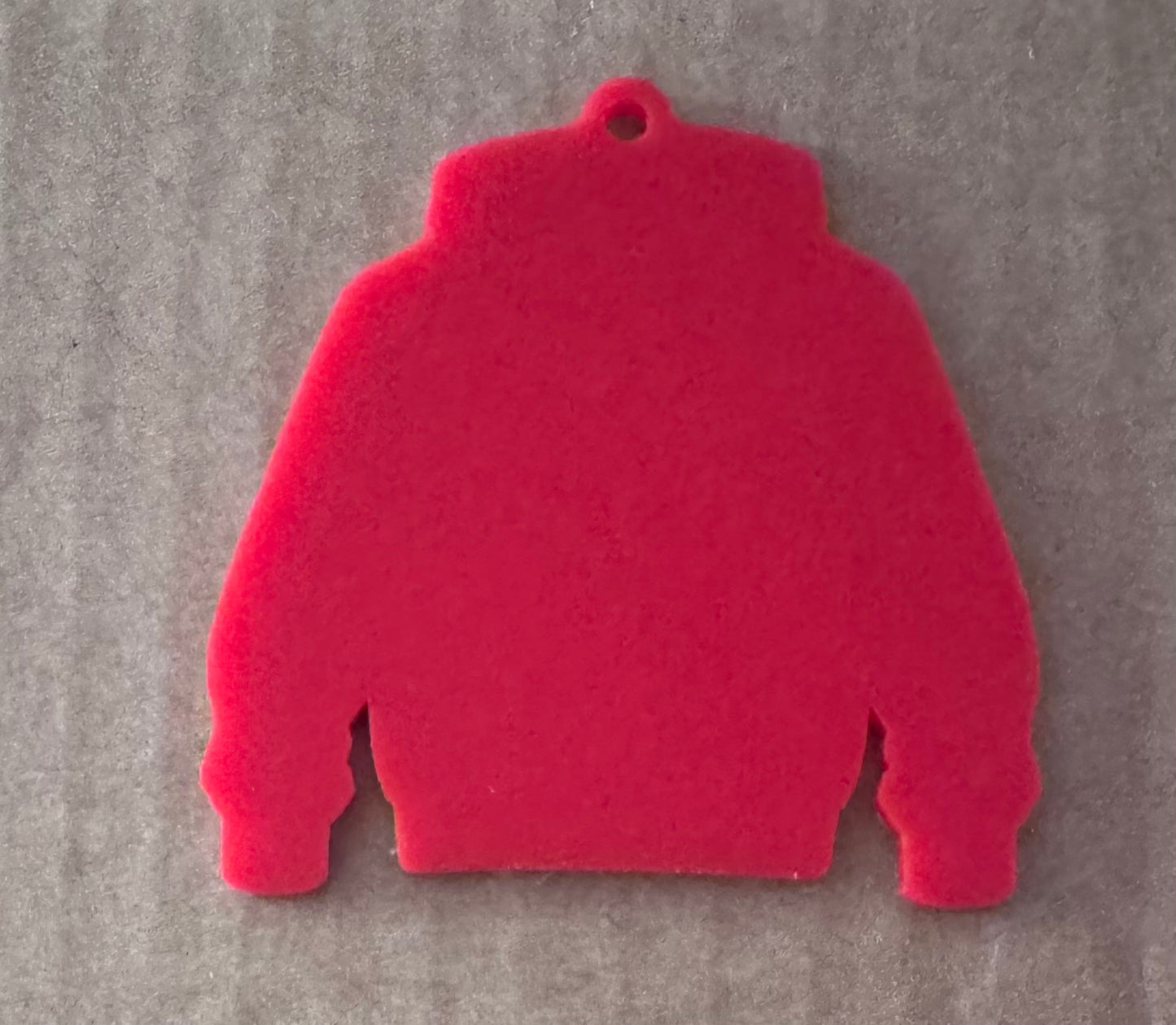 Red Acrylic Leavers Hoodie Keyring - UV optional
