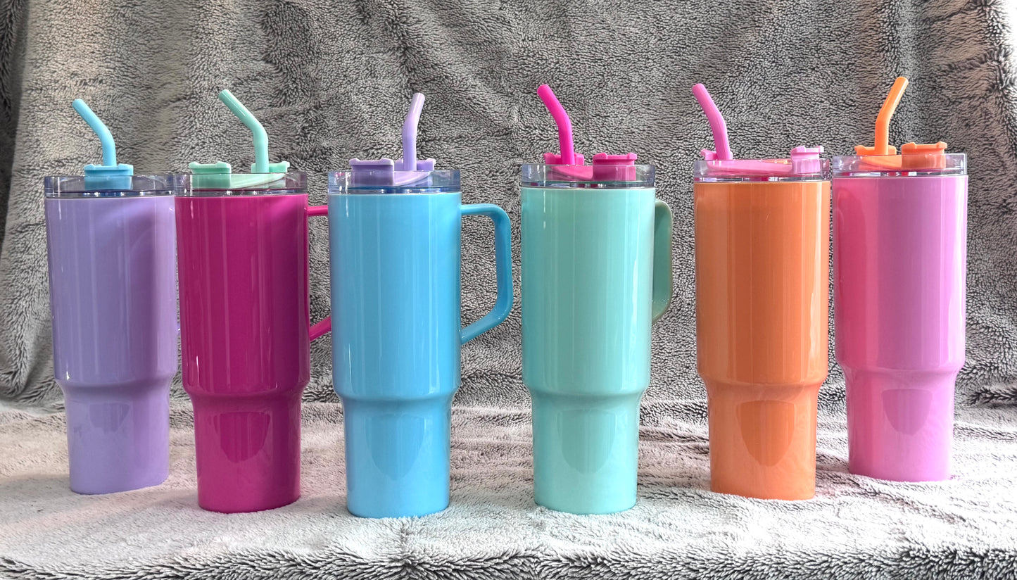 Solid Colour Cup With Mix Match Straw 1200ml