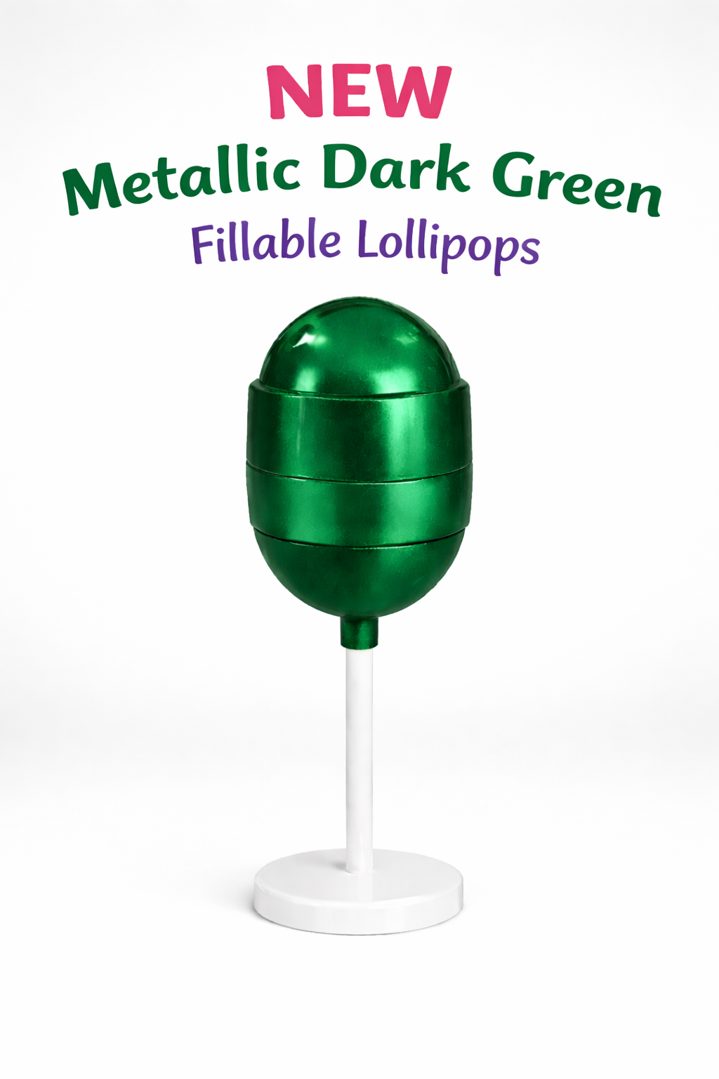 PRE-ORDER Metallic Green Fillable Lollipops DUE AROUND MID JULY