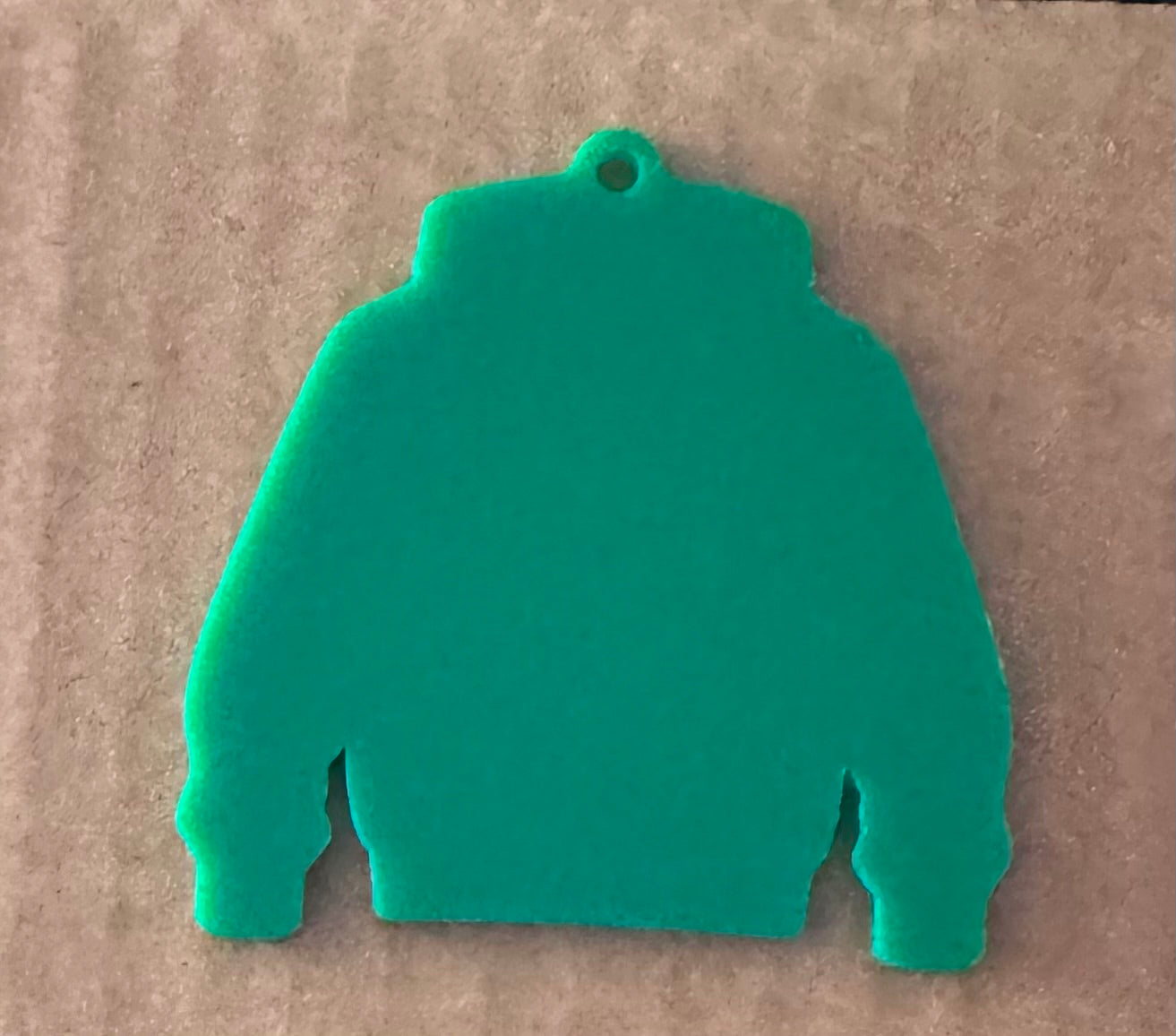 Green Acrylic Leavers Hoodie Keyring - UV optional