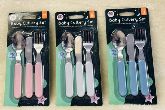 Pastel Baby Cutlery Set 3pk