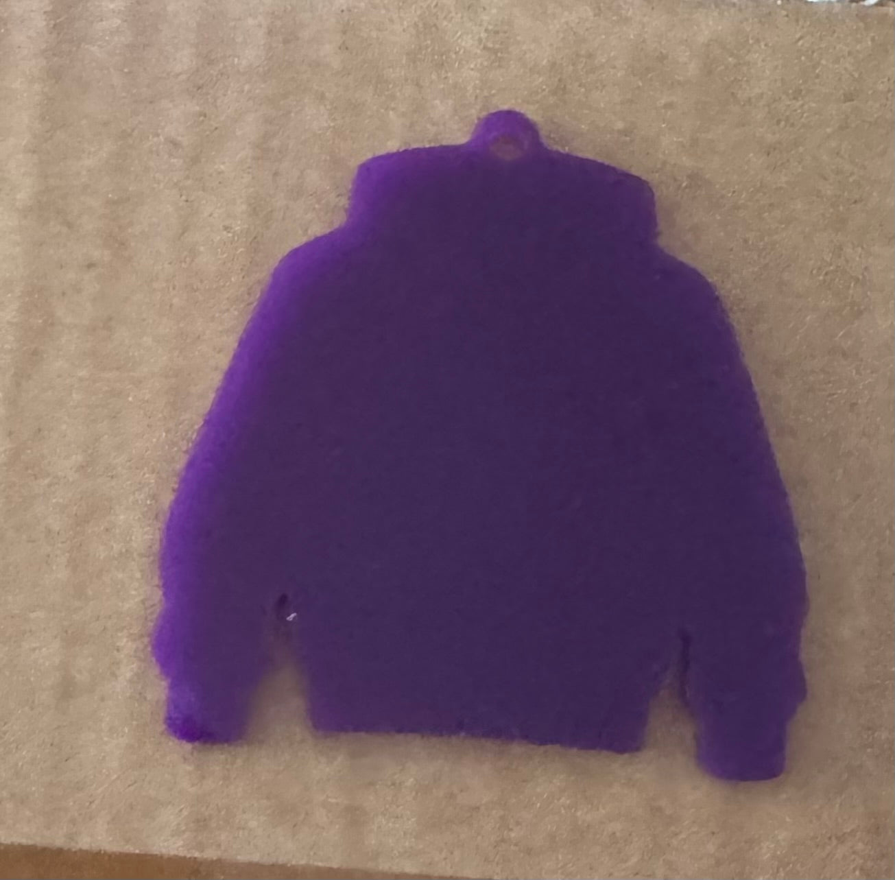 Purple Acrylic Leavers Hoodie Keyring - UV optional