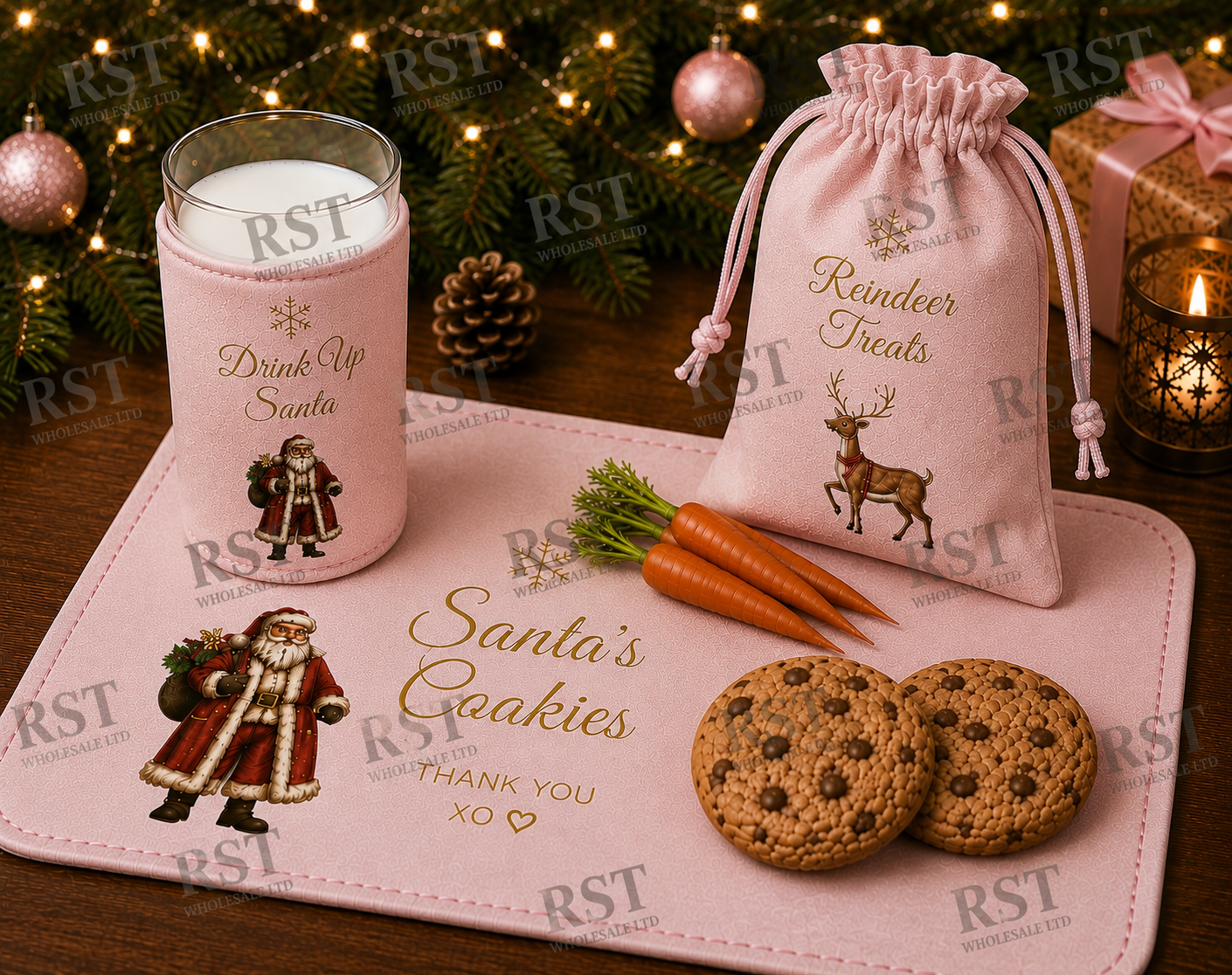 Mix pack of 20 Santa’s Cookie and Milk sets  (Multiple Colour Options)  PRE-ORDER due start August