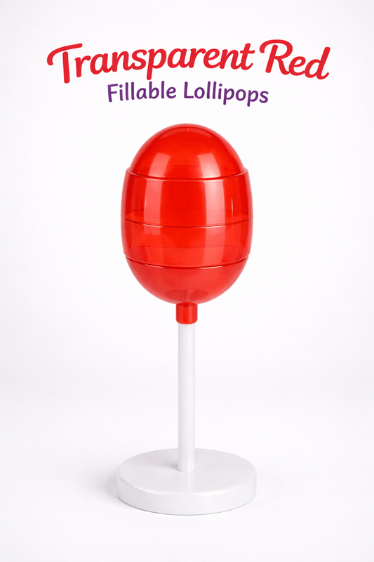 Transparent Red Fillable Lollipops in stock