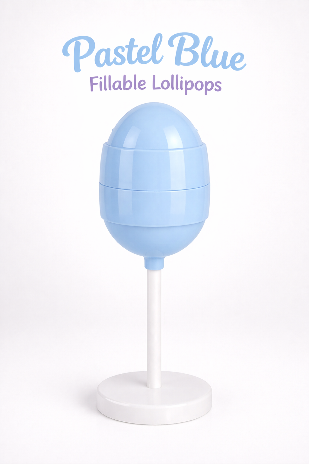 Pastel Blue Fillable Lollipops in stock