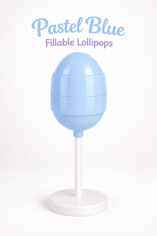 Pastel Blue Fillable Lollipops in stock