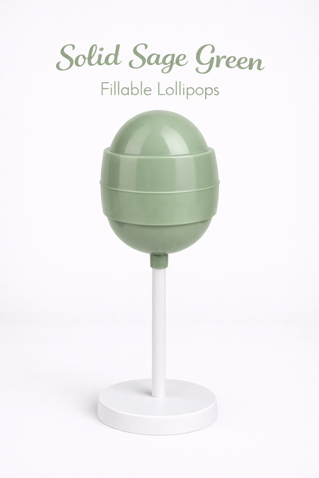 PRE-ORDERS Solid Sage Green Fillable Lollipops DUE AROUND MID JULY