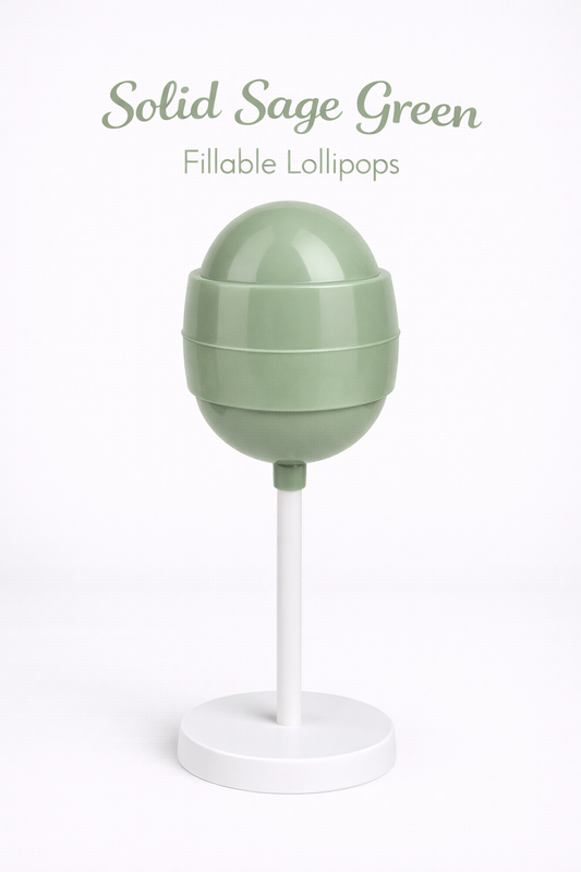 PRE-ORDERS Solid Sage Green Fillable Lollipops DUE AROUND MID JULY