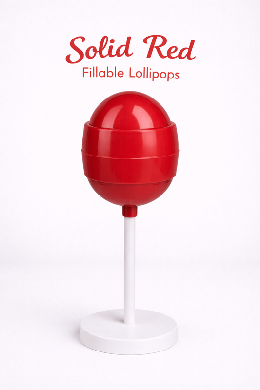 PRE-ORDER Solid Red Fillable Lollipops DUE AROUND MID JULY