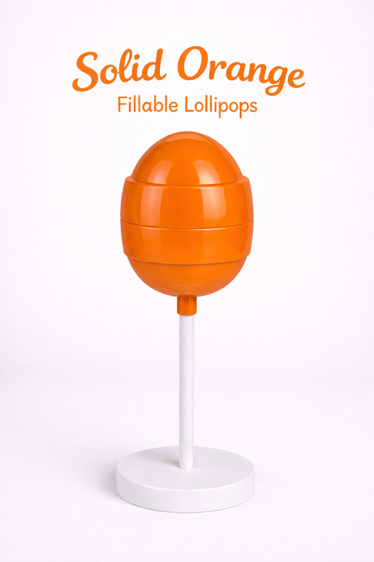 PRE-ORDER Solid Orange Fillable Lollipops DUE AROUND MID JULY