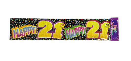 Happy 21st Birthday (Black) Banner