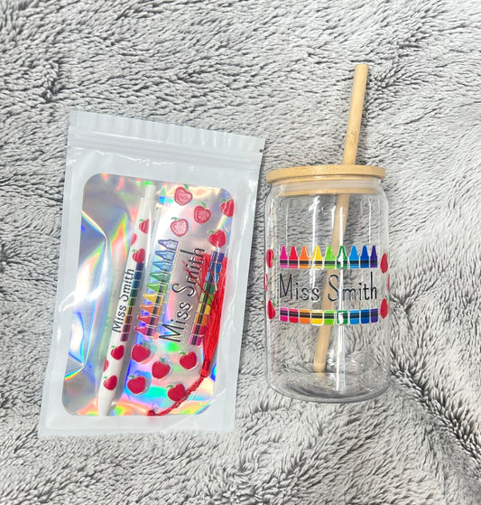Teacher Cup Gift Set (custom) pouch