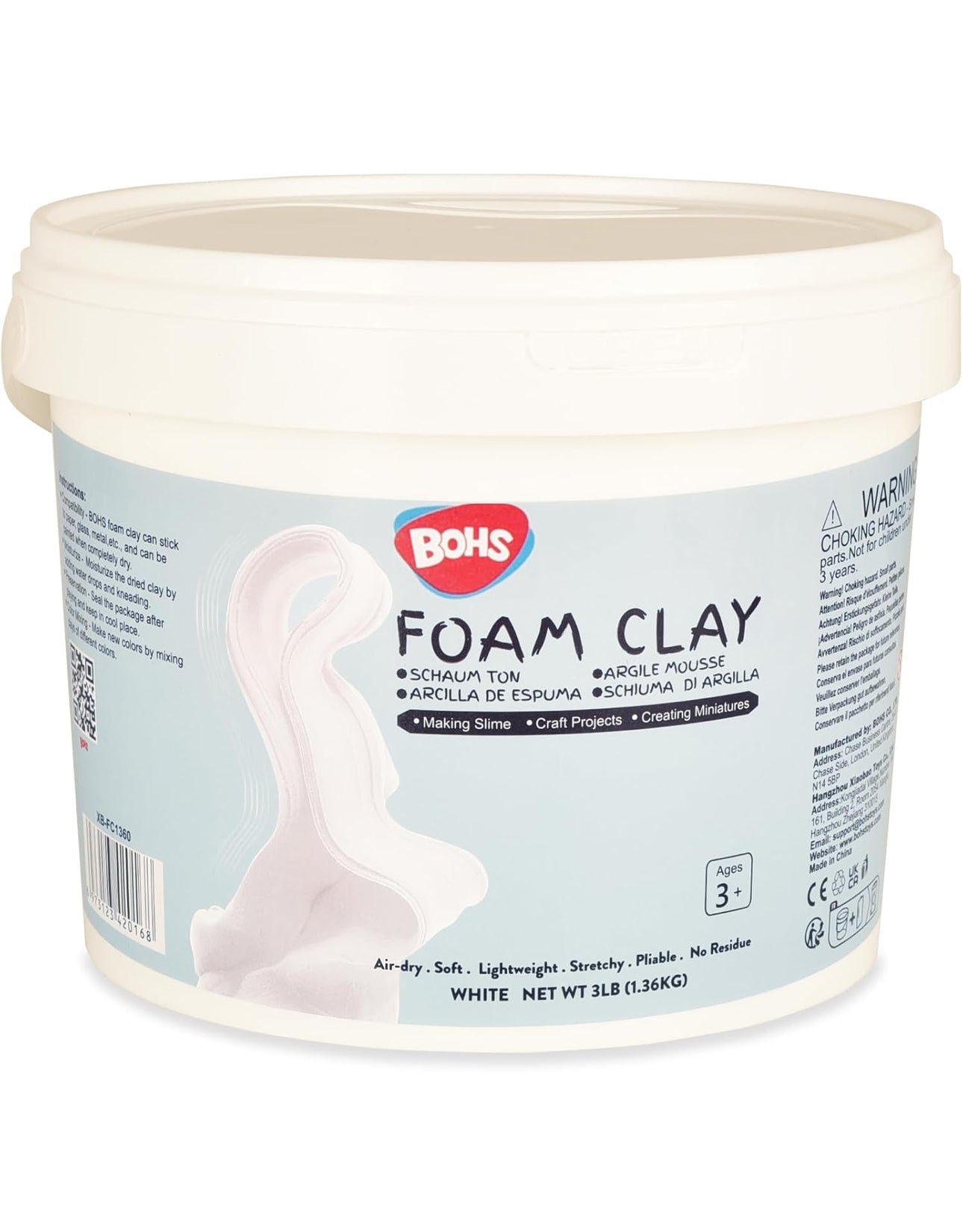 BOHS White Foam Modeling Clay Pro