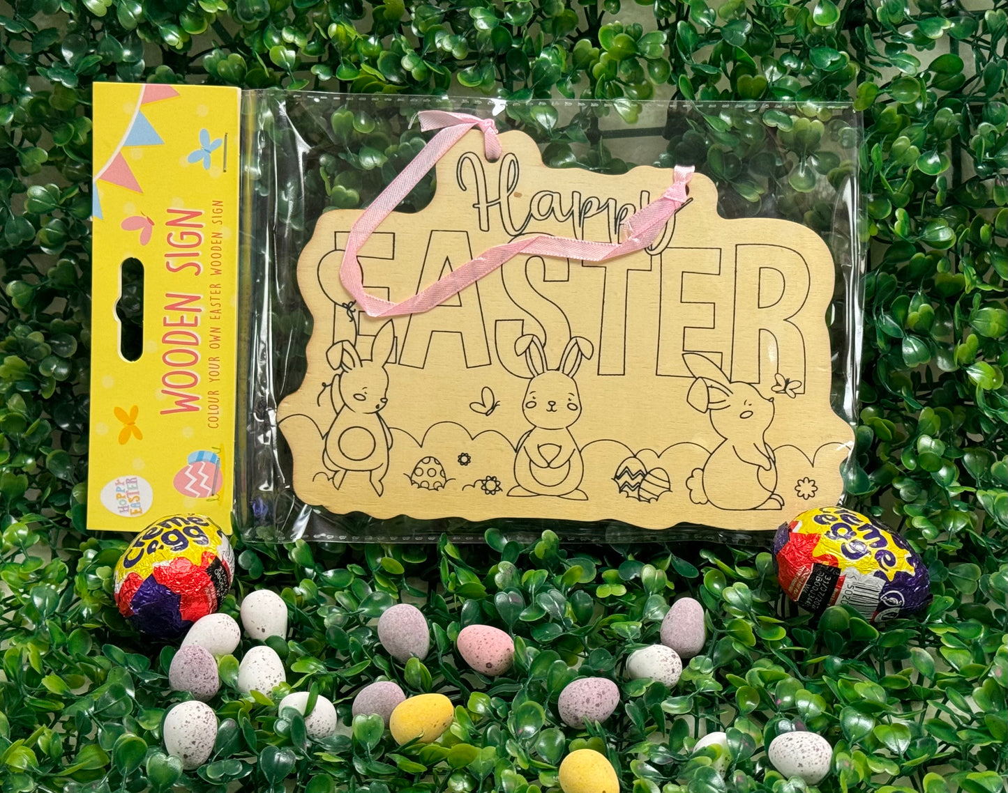 Colour Your Own Wooden Easter Sign