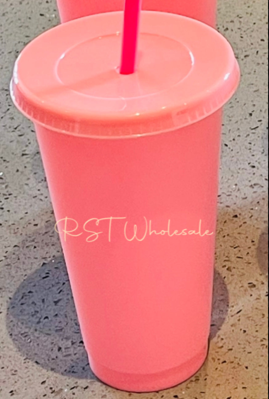 Pk10 24oz Rose Pink Cups