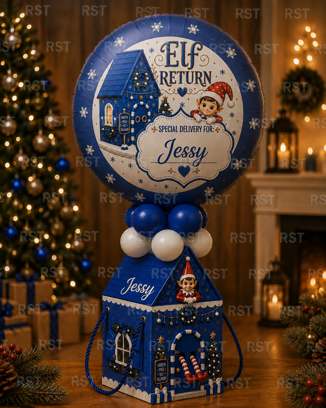 Royal Blue Elf Return Box and 18inch Balloons PRE-Order due September