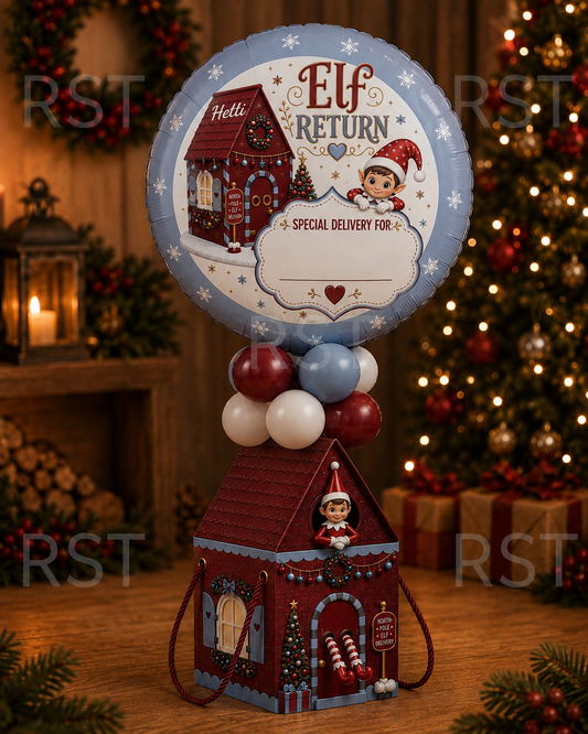 Claret and Blue Elf Return Box and 18inch Balloons PRE-Order due End October