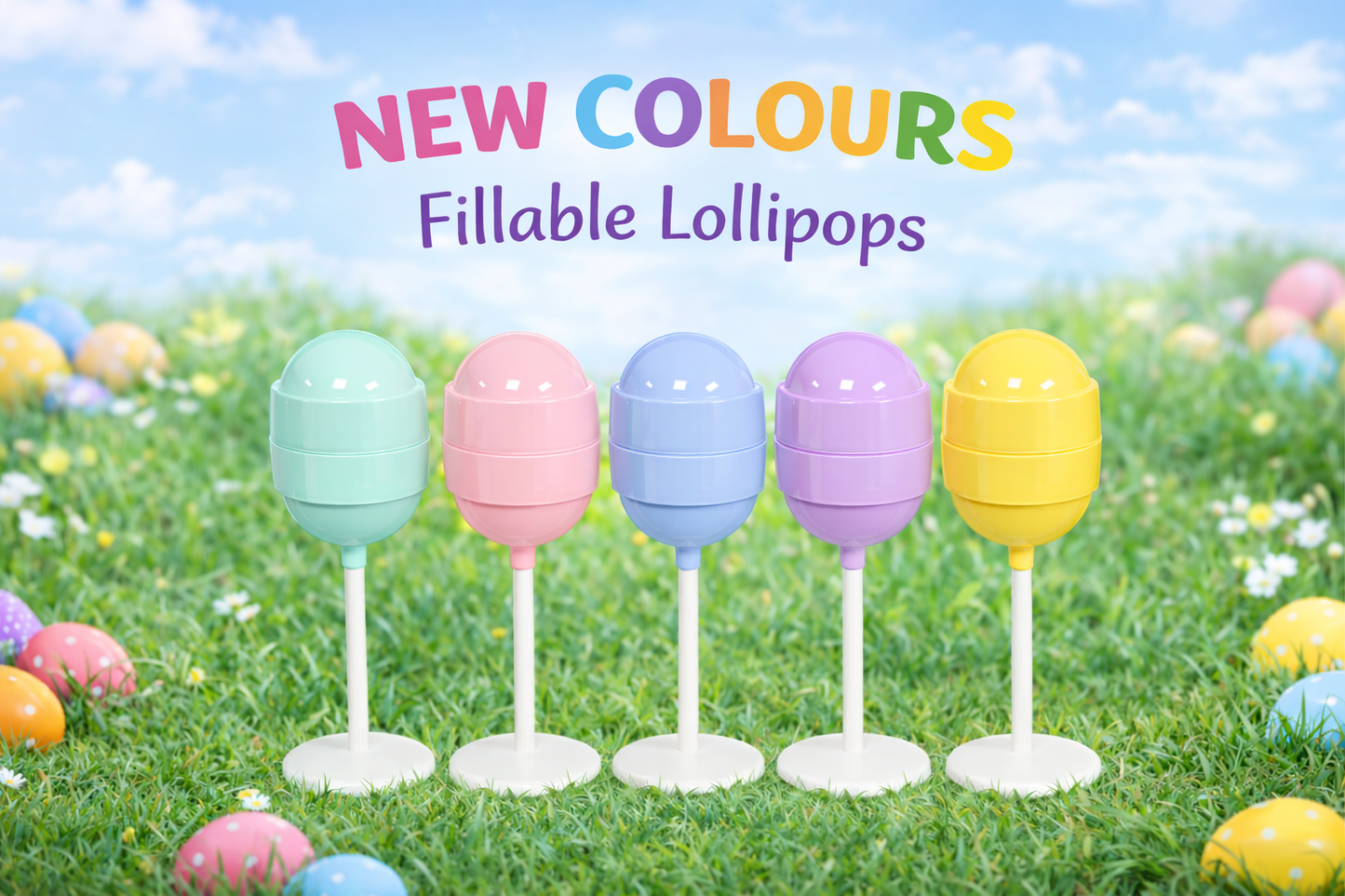 Pastel Yellow Fillable Lollipops in stock