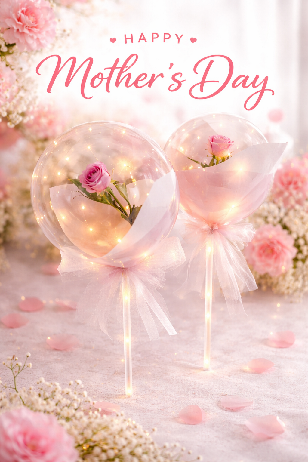 Rose Balloons Pink with Pink rose