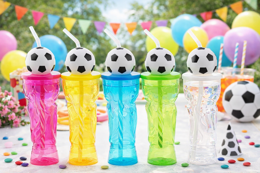 PLASTIC World Cup Football Tumblers in stock